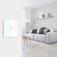 SMART HOUSE Stekleno stikalo na dotik enojno belo LED