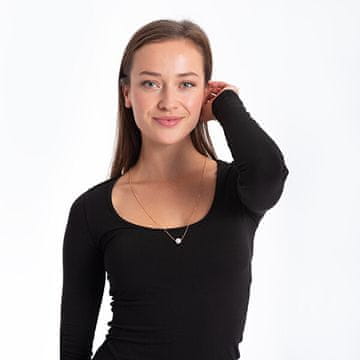 Troli Očarljiva pozlačena ogrlica z biseri