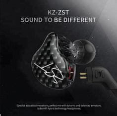KZ ZST hybrid HiFi slušalke, črna