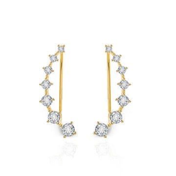 Beneto Pozlačeni vzdolžni uhani s prozornimi kristali AGU2712-G