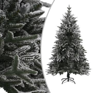 Vidaxl Umetna novoletna jelka s snegom zelena 180 cm PVC in PE