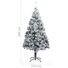 Vidaxl Umetna novoletna jelka s snegom zelena 300 cm PVC