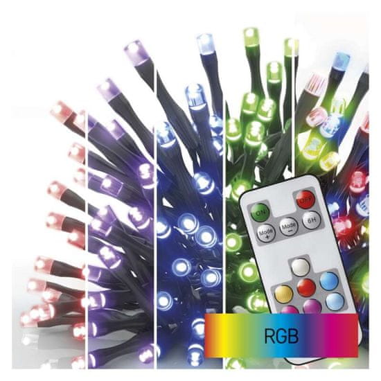 Emos LED božična veriga, 12 m, notranja in zunanja, RGB, z upravljalnikom, programi in časovnikom