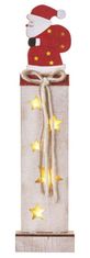 Emos LED lesena dekoracija - Božiček, 46 cm, 2x AA, notranja, toplo bela, s časovnikom