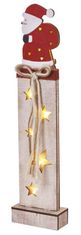 Emos LED lesena dekoracija - Božiček, 46 cm, 2x AA, notranja, toplo bela, s časovnikom