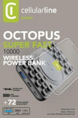 CellularLine Power Bank Octopus z brezžičnim polnjenjem in priseski, 10 000 mAh, črn (PBOCTOPUS10PDWIRK)