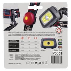 Emos P3531 naglavna LED svetilka, COB+CREE, 3xAAA, 330 lm, 65m