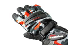 Cappa Racing Motoristične rokavice MONACO usnje/tekstil dolge črne/sive/rdeče XL