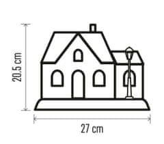 Emos LED božična hiša, 20,5 cm, 3× AA, notranja, toplo bela