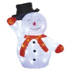 Emos LED božični snežak s klobukom, 36 cm, notranji in zunanji, hladno bel, s časovnikom
