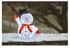 Emos LED božični snežak s klobukom, 36 cm, notranji in zunanji, hladno bel, s časovnikom