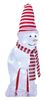 LED božični snežak s kapo in šalom, 46 cm, notranji in zunanji, hladno bel, s časovnikom