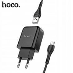 Hoco N2 pametni hišni polnilec, Micro USB, črn