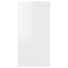 Greatstore Stenske police kockaste 2 kosa visok sijaj bele 100x15x30 cm