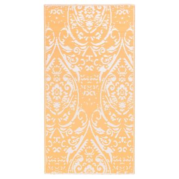 Vidaxl Zunanja preproga ARAKIL oranžna in bela 80x150 cm PP