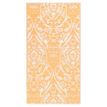 Vidaxl Zunanja preproga ARAKIL oranžna in bela 160x230 cm PP