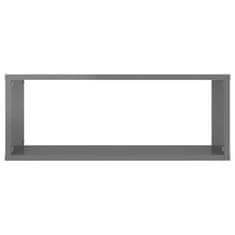 Vidaxl Stenske police kockaste 6 kosov visok sijaj sive 60x15x23 cm
