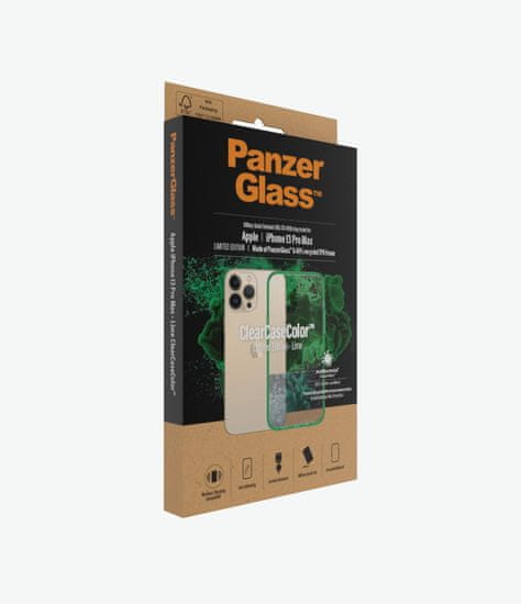 PanzerGlass ClearCaseColor ovitek za Apple iPhone 13 Pro Max, prozorno-zelen (0344)