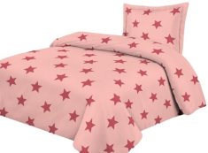 Jahu posteljnina Stars, mikropliš, 70x90/140x200 cm, roza