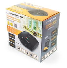 Esperanza EKT006K Univerzalni opekač 3 v 1 Portabella črne barve