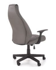 Halmar Tanger pisarniški stol z naslonjali za roke - sivo/črn