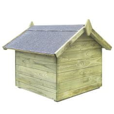Vidaxl Vrtna pasja uta z odpirajočo streho iz impregnirane borovine