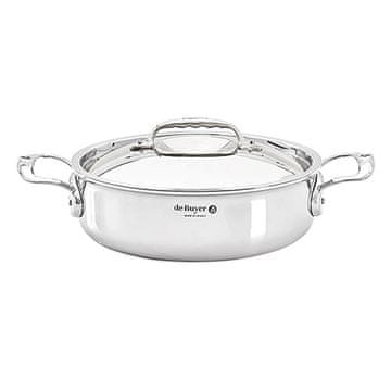 de Buyer Kupec Pot, 3741.20 AFFINITY, s pokrovom, nizki robovi, ročaji iz nerjavnega jekla, premer 20 cm, prostornina 1,7 L, višina 6,3 cm