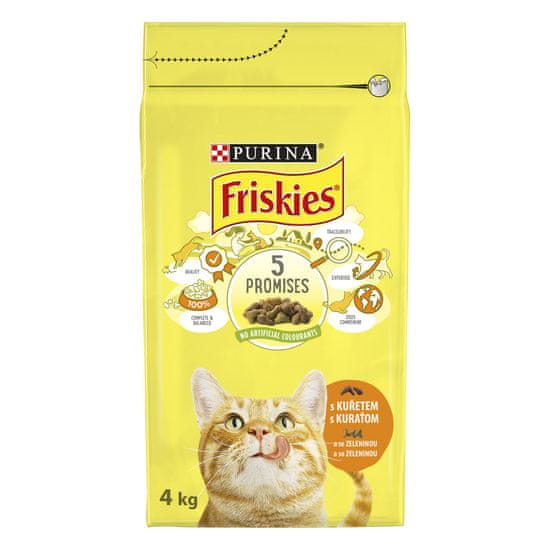 Friskies Cat s piščancem in zelenjavo, 4 kg