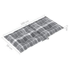 Greatstore Blazine za vrtne stole 6 kosov siv karo vzorec 100x50x7 cm