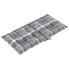 Greatstore Blazine za vrtne stole 6 kosov siv karo vzorec 100x50x7 cm