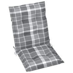 Greatstore Blazine za vrtne stole 6 kosov siv karo vzorec 100x50x7 cm