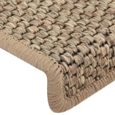 Greatstore Samolepilne preproge za stopnice sisal 15 kosov 56x25 cm