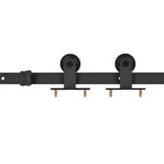 Vidaxl Drsna vrata s kompletom vodil 100x210 cm trdna borovina