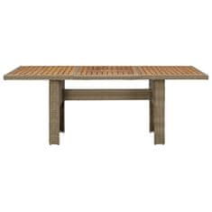 Vidaxl Vrtna jedilna miza rjava 200x100x74 cm poli ratan