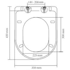 Greatstore WC deska s počasnim zapiranjem hitra namestitev bela kvadratna