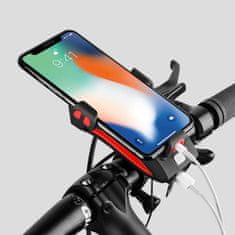 shumee 7-v-1 kolesarska luč, držalo za telefon, prenosna baterija