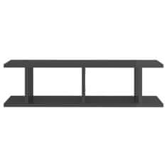 Vidaxl Stenska polica 2 kosa visok sijaj siva 78x18x20 cm iverna pl.