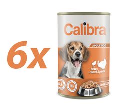 Calibra Premium konzerva za pse, puran, piščanec in testenine v želeju, 6 x 1240 g