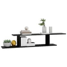 Vidaxl Stenska TV polica črna 125x18x23 cm iverna plošča
