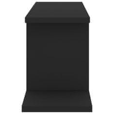 Vidaxl Stenska TV polica črna 125x18x23 cm iverna plošča