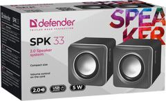 Defender SPK 33 zvočniki 2.0, 5W, USB, crna/siva