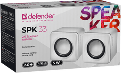 Defender  SPK 33 zvočniki 2.0, 5W, USB, bela