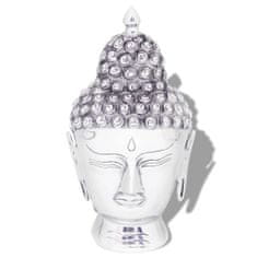 Greatstore Okrasna glava Bude za steno, aluminij, srebrna