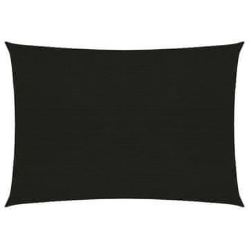 Vidaxl Senčno jadro 160 g/m² črno 3x4,5 m HDPE