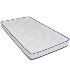 Vidaxl Postelja z vzmetnico iz sp. pene črno umetno usnje 160x200 cm