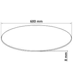 Vidaxl Površina za mizo iz kaljenega stekla okrogle oblike 600 mm
