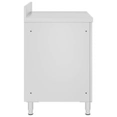 Vidaxl Komercialna delovna miza z omarico 60x60x96 cm nerjaveče jeklo