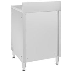Vidaxl Komercialna delovna miza z omarico 60x60x96 cm nerjaveče jeklo