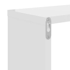 Vidaxl Stenska polica 2 kosa visok sijaj bela 100x15x20 cm iverna pl.