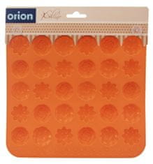 Orion Kalup za čokolado, silikonski, 30 modelčkov rož, oranžen